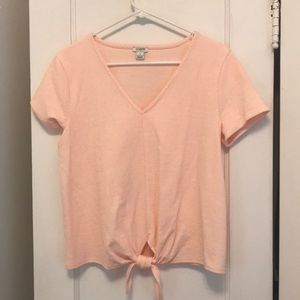 JCrew textured, tied tee